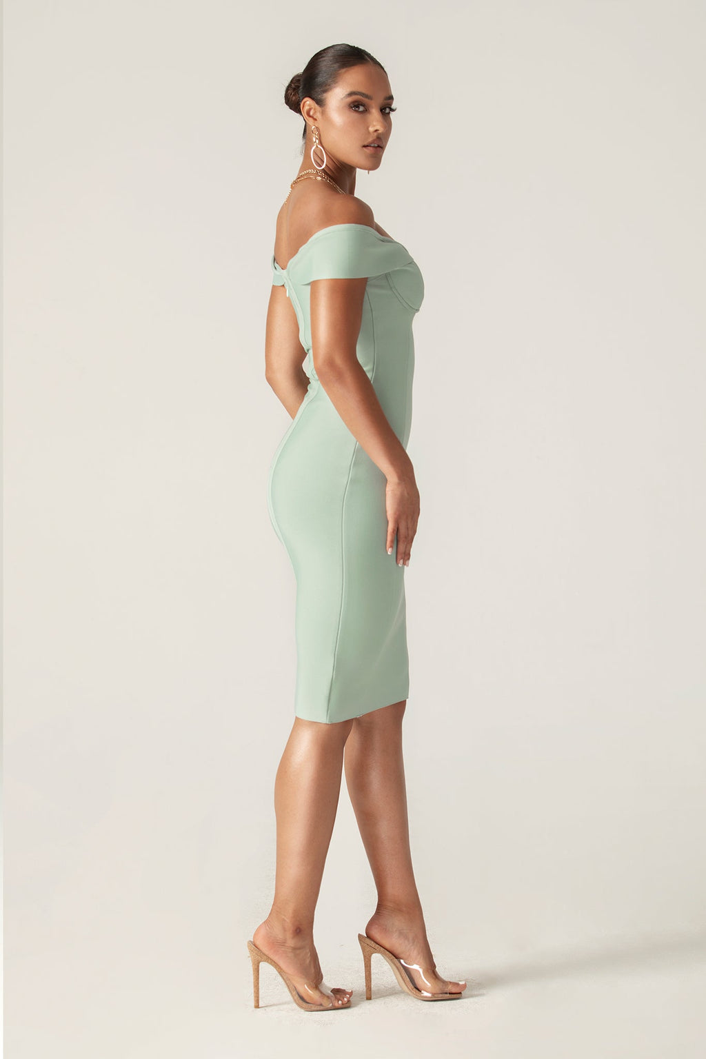 Off-Shoulder Sculpted Bandage Dress