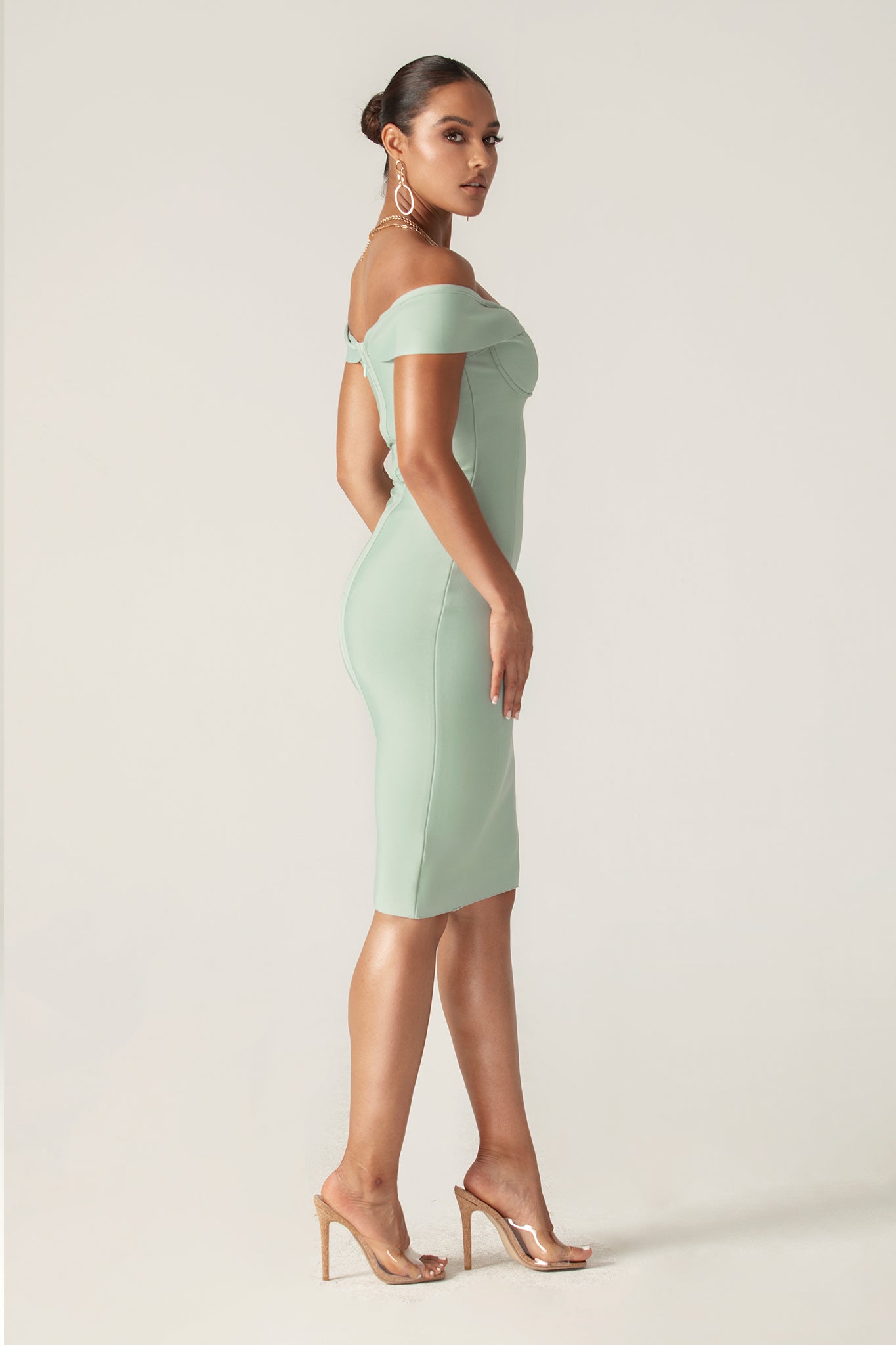 Off-Shoulder Sculpted Bandage Dress
