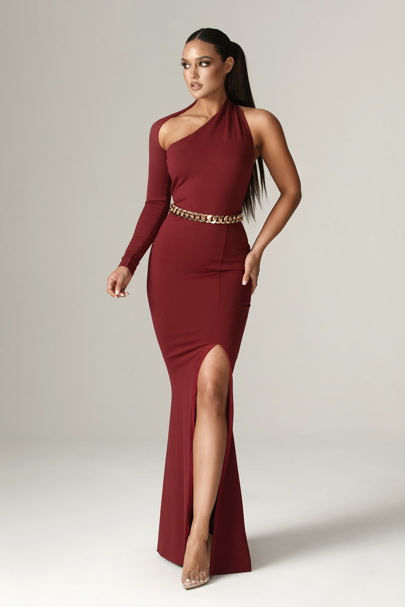 Asymmetric One-Shoulder Maxi Dress