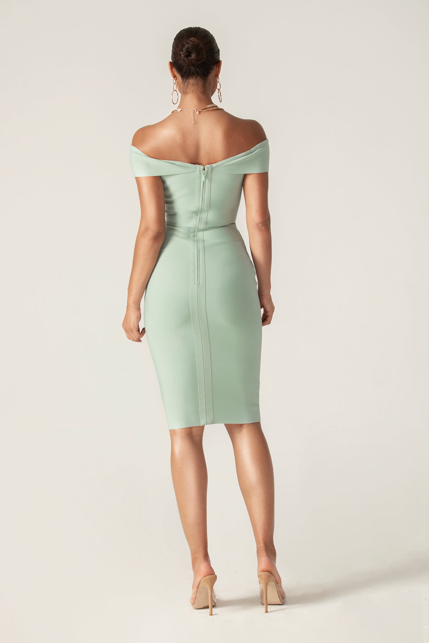 Off-Shoulder Sculpted Bandage Dress