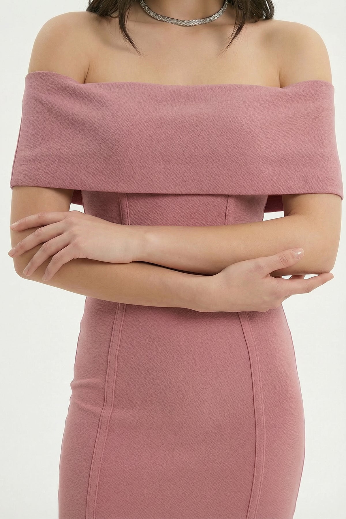 Off-Shoulder Bodycon Bandage Midi Dress