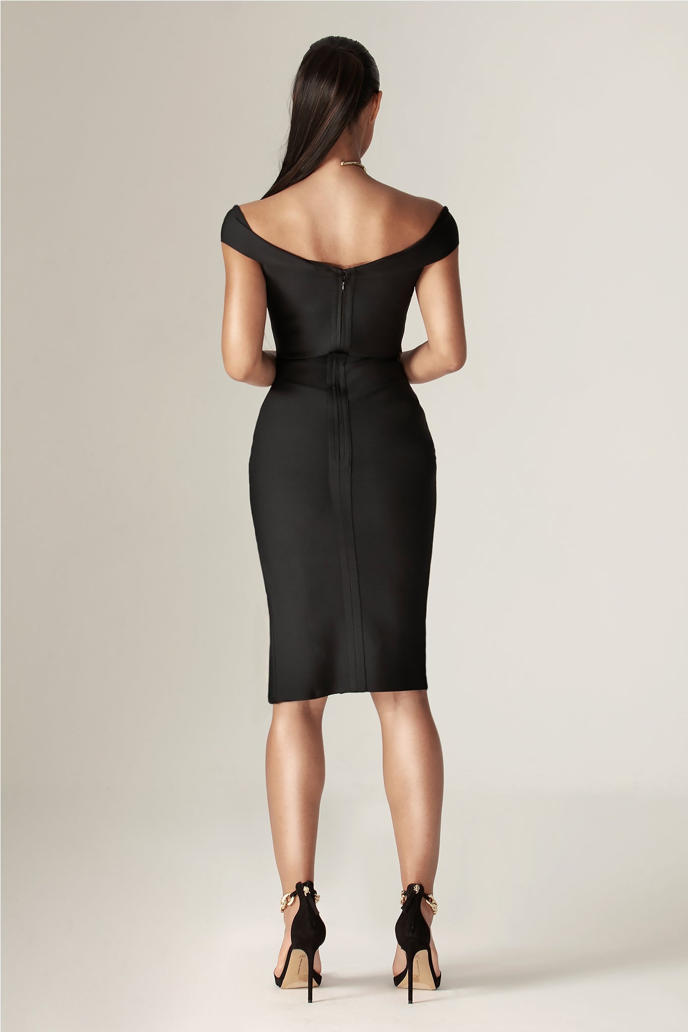 Off-Shoulder Sculpted Bandage Dress