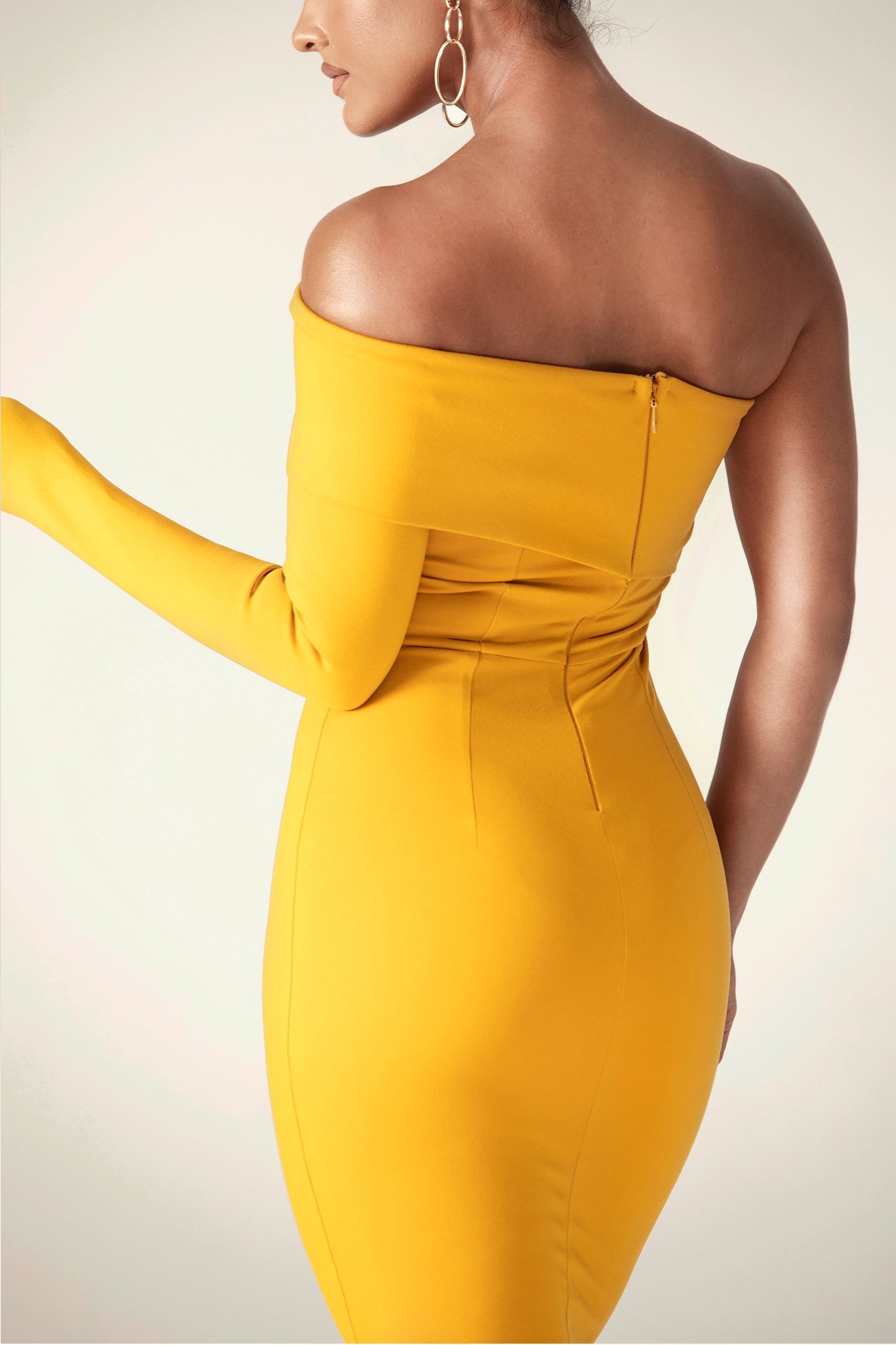 One-Shoulder Pencil Midi Dress