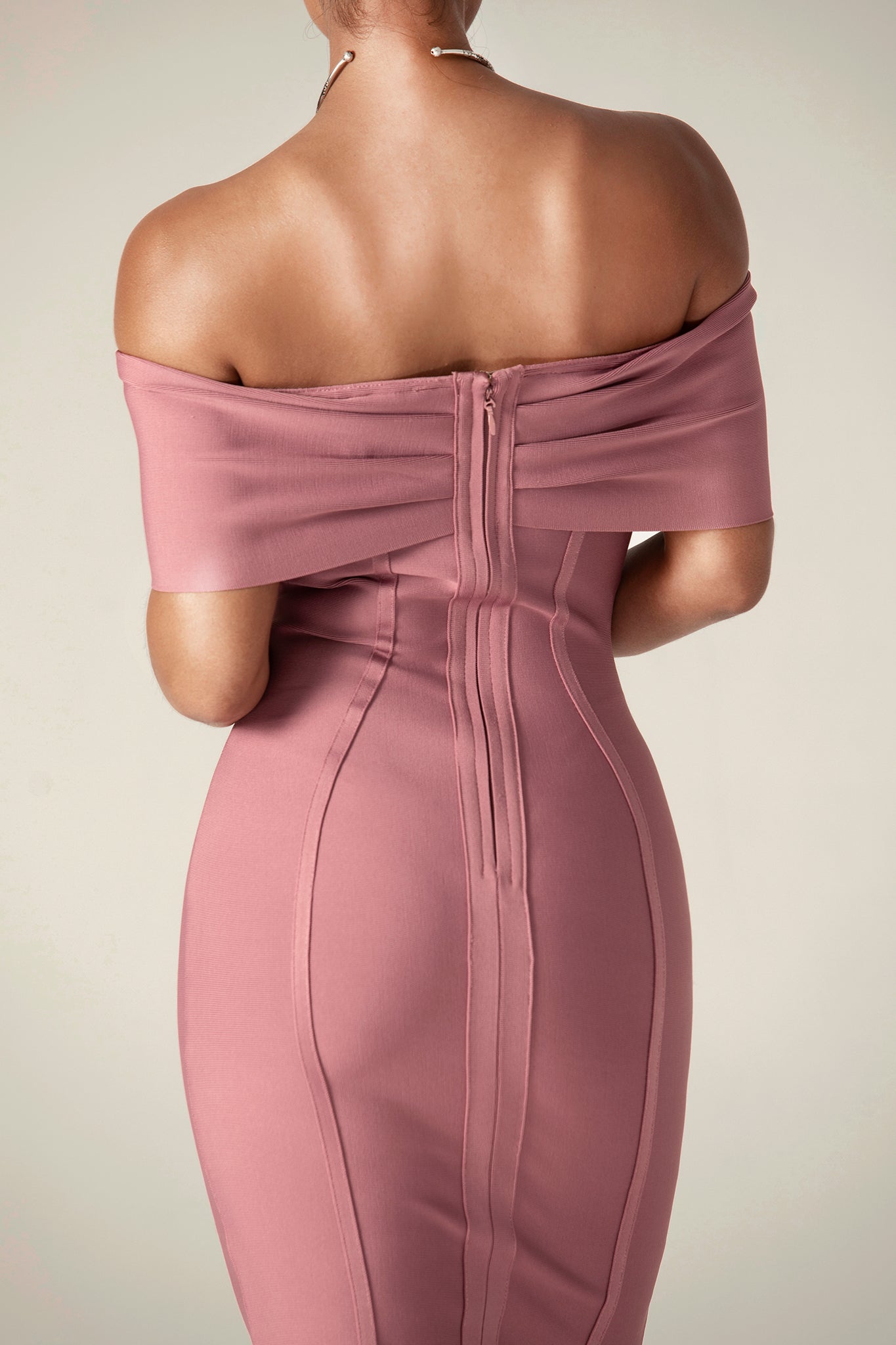 Off-Shoulder Bodycon Bandage Midi Dress